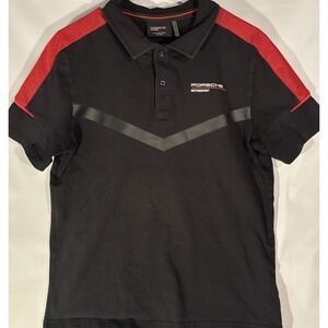 Porsche Motorsport OLP Men's Fanwear Polo Shirt Black & Red Size: US Small